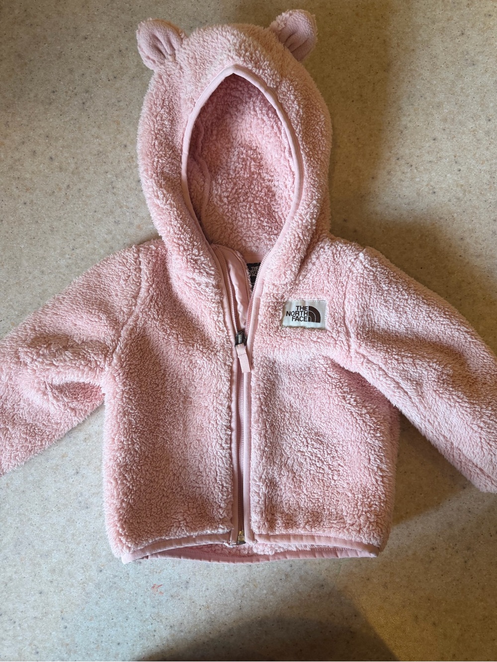 NWOT - The North Face Kids Pink Sherpa Hoodie with Ear Hood